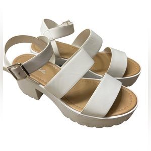 Soda White Platform Straps Sandal